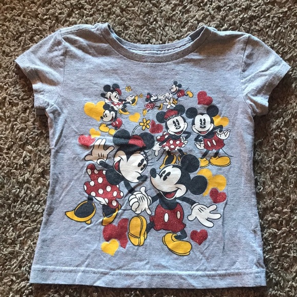 Disney Other - Disney Gray Mickey and Minnie Mouse Short Sleeve Shirt